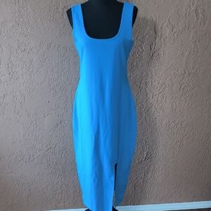 NWT Forever 21+ Sleeveless Blue Sheath Bodycon Midi Dress 0X